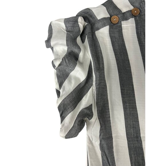 French Laundry NWT Plus New Size Striped Cold Shoulder Top 3X Black White Nautic - Picture 7 of 15